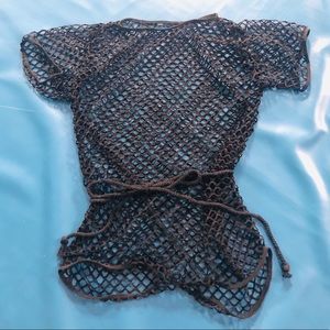 Netted romper cover up/swimwear.